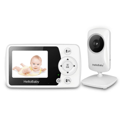 "HelloBaby HB31 Baby Monitor with Camera, Audio, 2.4"" LCD, 1000ft Range, IR Night Vision, No WiFi"