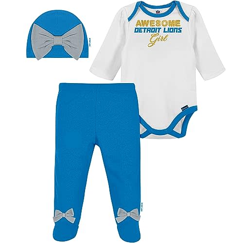 Gerber NFL Baby Girls Nfl Team Footed Pant and Bodysuit Gift Set