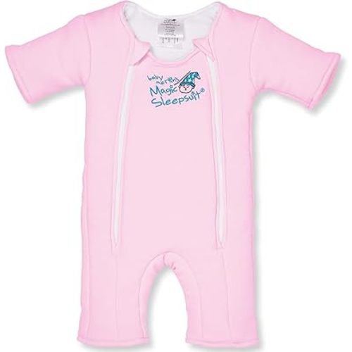 Baby Merlin's Magic Sleepsuit Transition Product - 3-6 Months Swaddle Transition Sleepsuit - Soft Cotton Material with Double Zipper for Easy Diaper Changes - Promotes Safe Sleep for Babies - Pink
