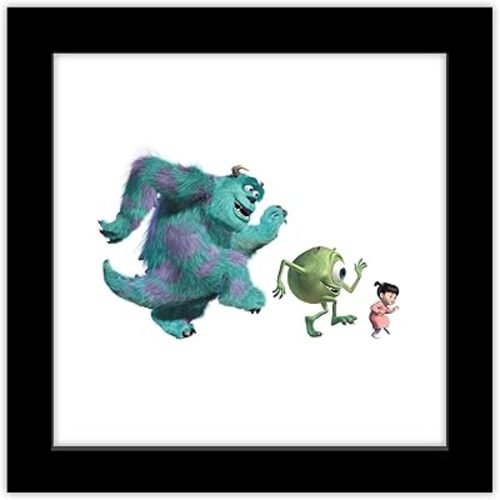 Trends International Gallery Pops Disney Pixar Monsters Inc. - Mike, Sully and Boo Wall Art Wall Poster, 12" x 12", Black Framed Version