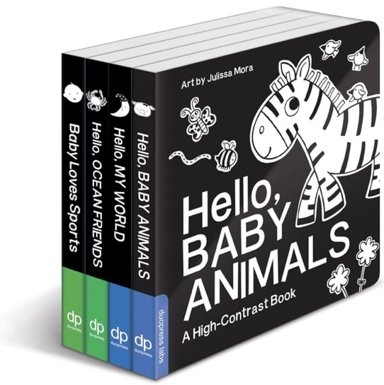High Contrast Baby Book Set: 4 Board Books for Newborns