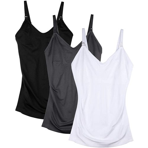Womens Maternity Nursing Tank Cami for Breastfeeding with Adjustable Straps
