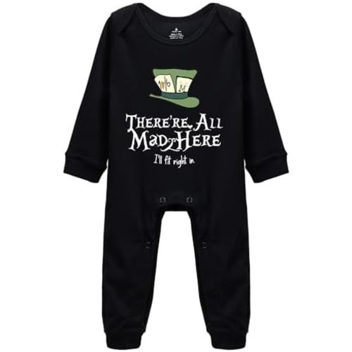 The Mad Hatters Newborn One-Piece Baby Bodysuits New Born Baby Gift Short Sleeve White 0-24 Months