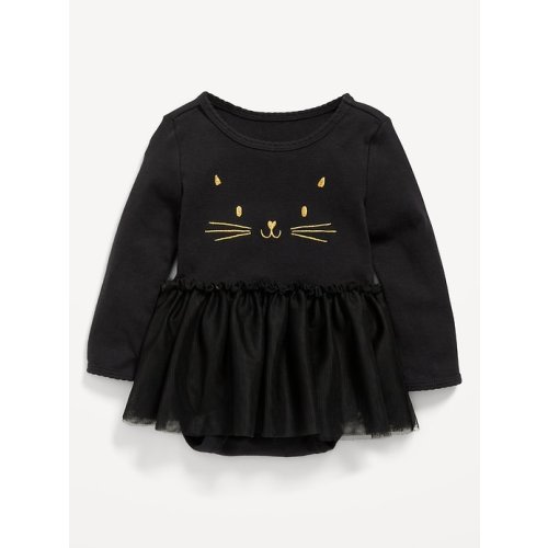 Long-Sleeve Graphic Bodysuit Tutu Dress for Baby