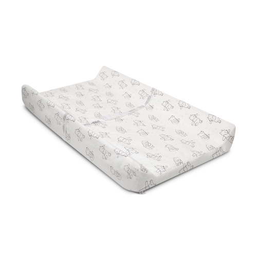 Disney Winnie the Pooh Newborn Nursery Changing Pad with Plush Cover, Grey