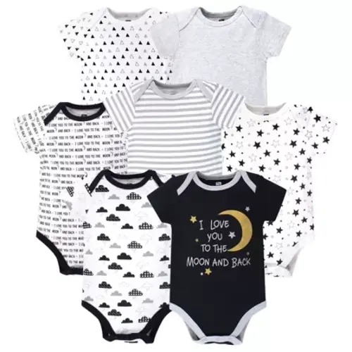 Hudson Baby Cotton Bodysuits 7pk, Moon And Back