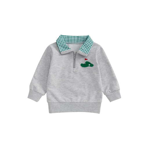 Michellecmm Baby Boy Sweatshirt Truck/Golf Embroidery Long Sleeve Pullovers