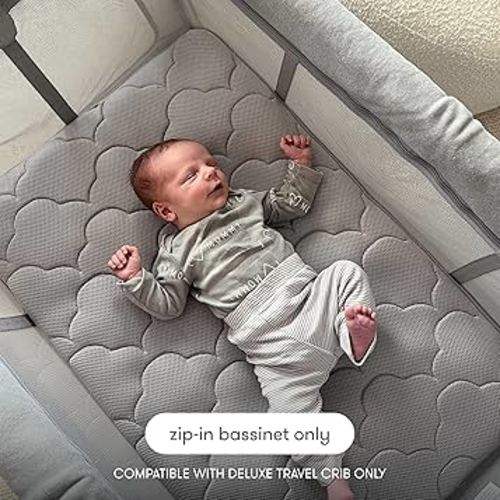 Newton Baby Bassinet Attachment for Deluxe Travel Crib & Playard | Includes Mattress & Sheet, Ultra-Breathable & Washable, Does NOT Include Play Yard, Incompatible with Newton Compact Travel Crib