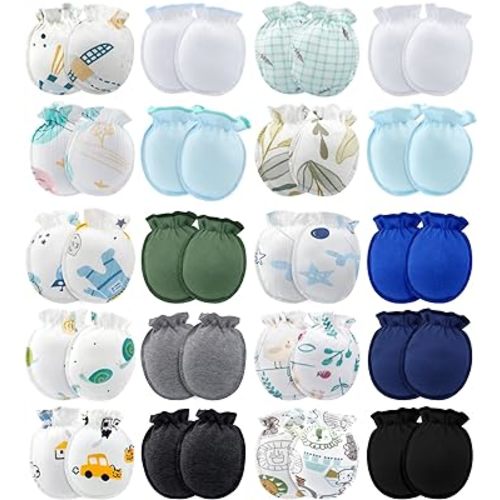 ONESING 16-20 Pairs Baby Mittens Newborn Mittens No Scratch 0-6 Months Warm Mittens for Newborn Baby Boys Girls