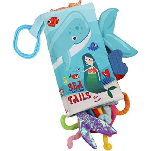Fish Baby Books 0-6 Months, Newborn Infant Tummy Time Toy High Contrast Sensory Baby Toys 6 to 12 Months Touch Feel Crinkle Books Baby Valentines Gifts for Boy Girl 0-3 Months, Shower Gift, Shark