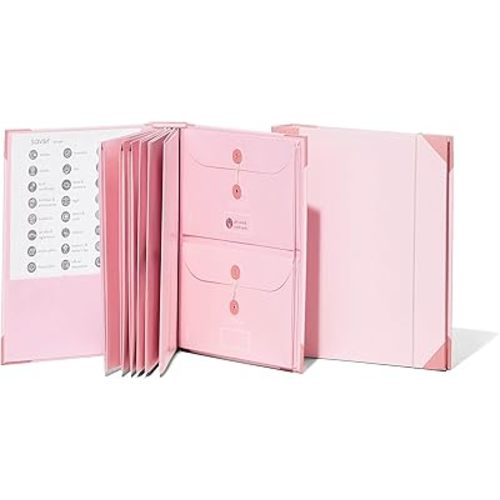 Savor | 2025 Updated Edition The Folio™ Document Organizer|Custom Dyed Cloth Bound Expanding File Folder for Important Papers, Emergency Binder,Birth Certificates,Social Security Cards, and Passports