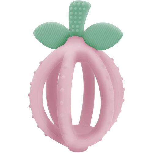 Itzy Ritzy Teething Ball & Training Toothbrush - Silicone, BPA-Free Bitzy Biter Lemon-Shaped Teething Toy Features Multiple Textures to Soothe Gums & an Easy-to-Hold Design (Pink Lemonade)