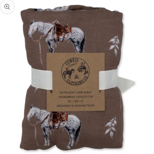 Almond Ranch Horse Bamboo Muslin Crib Sheet – Cowkid Clothing Company