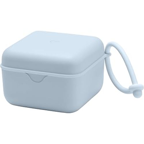 BIBS Pacifier Box with Loop for Storing & Carrying Soothers | 100% BPA Free Material | Designed & Made in Denmark | Baby Blue