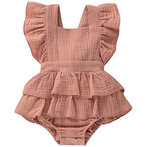 Newborn Baby Girls Ruffle Romper Jumpsuit Bodysuit Headband Summer Clothes Outifis