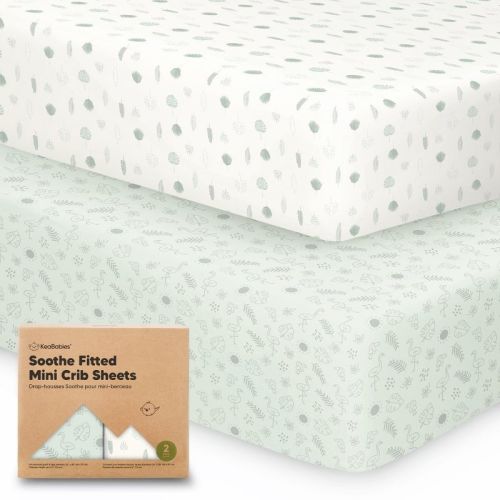 KeaBabies Mini Crib Sheets for Baby Girls, Boys, 2-Pack Soothe Pack and Play Sheets Fitted, Organic Pack N Play Mattress Sheet (Wildflowers)