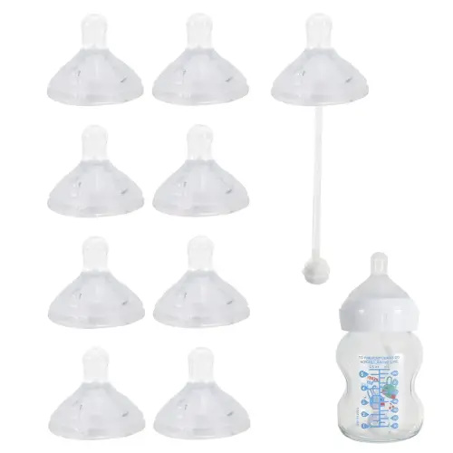 WDVFETGB Silicone spouts are Suitable for Dr. Brown's Wide-Neck Bottles and Sippy Spout Bottles. Variable Flow,Leakproof Design. It Contains 8 Silicone Pacifier, 8 Straws and 8 Gravity Balls