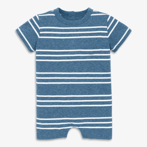 Baby heathered pocket shortie in stripe | Primary.com
