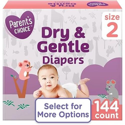 Parent's ~Choice Dry & Gentle Diapers ~ Size (2, 144, Count)