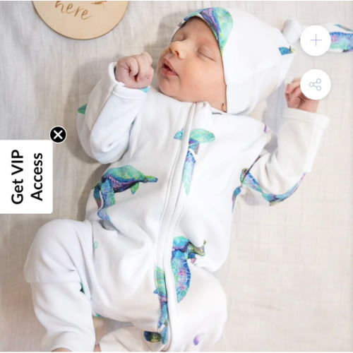 Long Zippy Romper - Sea Turtle