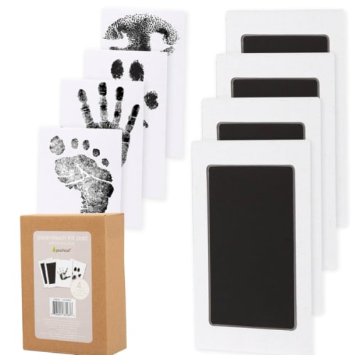Pearhead 4-Pack Clean-Touch Ink Pad Kit, Mess-Free Inkless Hand and Footprint Kit, Baby Foot Printing Kit, Cat and Dog Paw Print Kit, Suitable for Babies and Pets