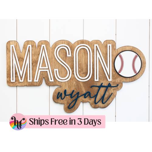 Baseball nursery name sign | Baseball nursery name sign | Baseball room decor | Baseball nursery | Baseball sign for kids room