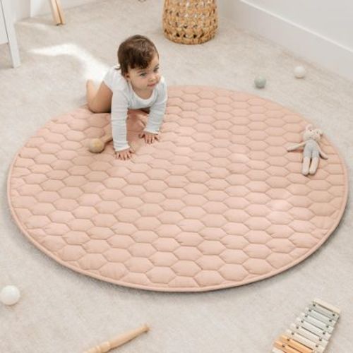Premium Play Mat - Soft And Comfortable Kids & Toddler Play Mat With Non-slip Bottom By Comfy Cubs - Pacific Blue, Round 36"
