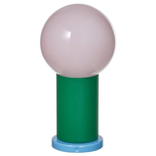IKEA PS 2026 LED portable lamp - battery operated dimmable/green light pink 8 ¾ "