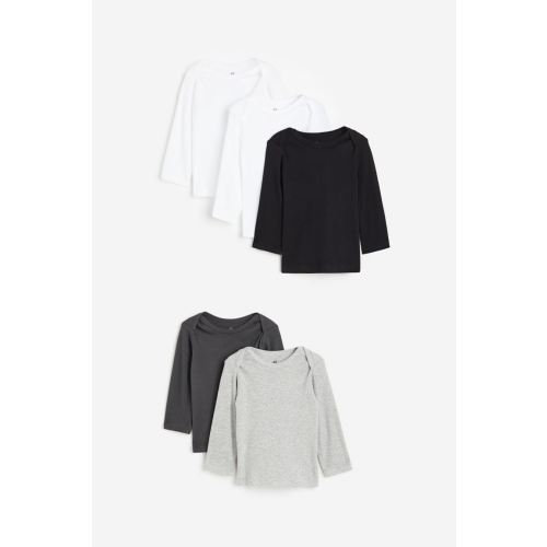 5-pack Cotton Shirts, Gray/white/black