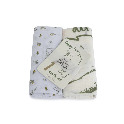 Bubba Blue Classic Pooh 2pk Muslin Wraps & 12pk Milestone Cards | David Jones