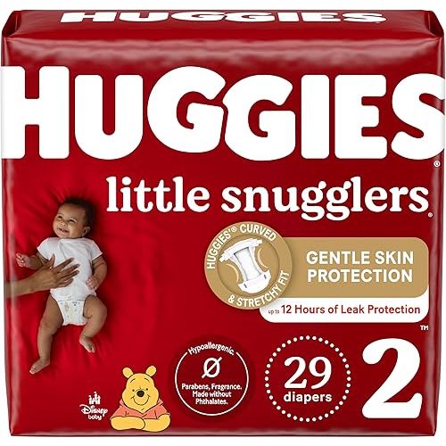 Huggies Little Snugglers Baby Diapers, Size 2 (12-18 lbs), 29 Ct