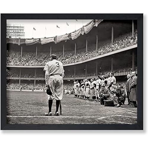 Poster Master Vintage The Babe Bows Out Poster - Retro Babe Ruth Retires Print - Sports Art - Baseball Art - Gift for Him, Men, Athlete - Decor for Man Cave, Gym, Living Room - 8x10 UNFRAMED Wall Art