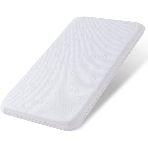 Baby Bassinet Mattress Topper, 35" x 20" x 2" Dual Sided Gel Memory Foam Mattress with Breathable Removable Soft Cover Fit for Yamesmile/Bellababy/AMKE/ANGELBLISS Baby Bassinet