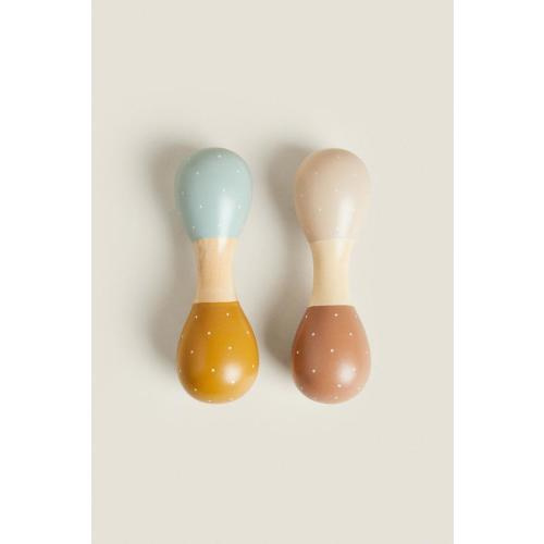 CHILDREN'S TOY WOODEN MARACAS