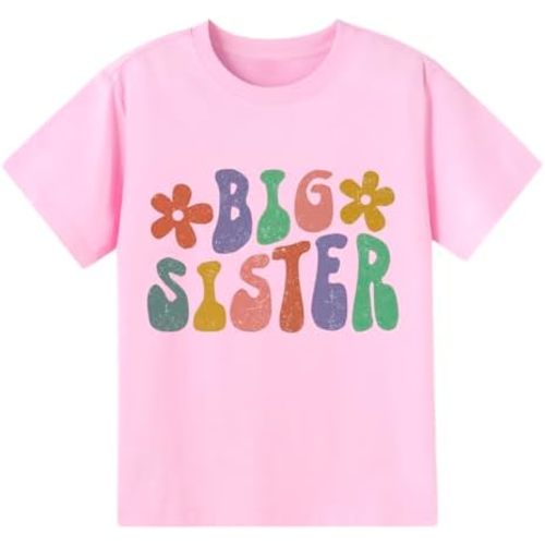 Big Sister Announcement T Shirt Toddler Girls Promoted to Big Sister Tees Outfits 1-7 Years