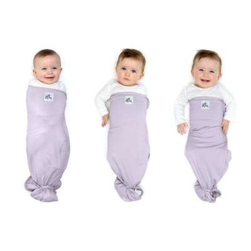 The Ollie World | Baby Swaddle - Safe Sleep - Velcro, One Size, Purple