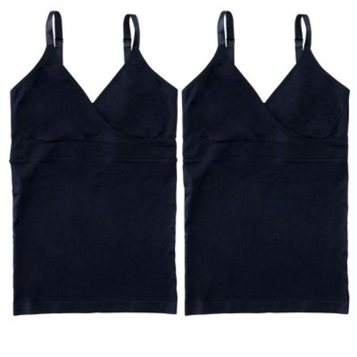 Ingrid & Isabel Basics Maternity Nursing Crossover Cami Bundle 2 Pack Black Size L