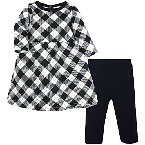 Hudson Baby Unisex Baby Quilted Cotton Dress and Leggings