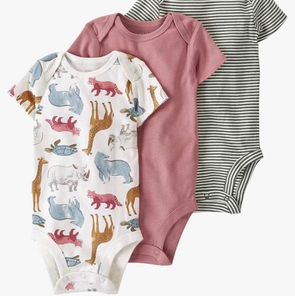 little planet by carter's Unisex Baby 3-pack Short Sleeve Bodysuits Made With Organic Cotton
