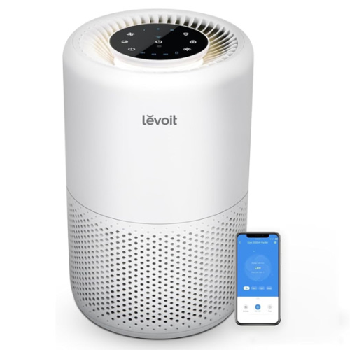 LEVOIT Air Purifier for Home Bedroom Dorm Room, Smart & Voice Control, AHAM Verifide, 3-in-1 Filter With HEPA Sleep Mode, for Pollen, Pollutants, Smoke, Dander, Dust, Core 200S-P, White