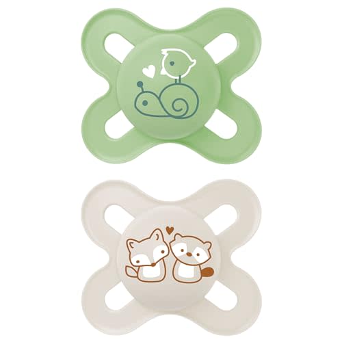 MAM Original Start Newborn Baby Pacifier, Best Pacifier for Breastfed Babies, Sterilizer Case, Unisex, 0-3 Months, 2 Count (Pack of 1)