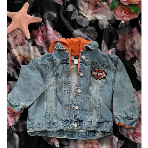 Vintage Cute Harley-Davidson Jeans Jackets Little Kids. Size 3T. Original Logo.