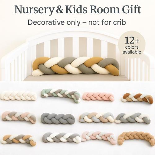 New Mom Gift – Braided Decorative Knot Pillow for Nursery & Kids Room | Handmade Custom Length Cushion | Soft Pastel Decor Accent | 1m-5m |