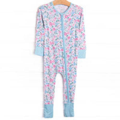 Blue Floral Bamboo Zippy Pajama, Blue – Stitchy Fish