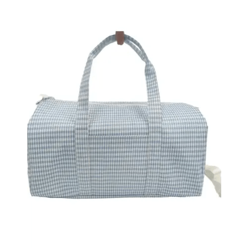 Weekender Duffel - Gingham Mist - Mini Macarons Boutique