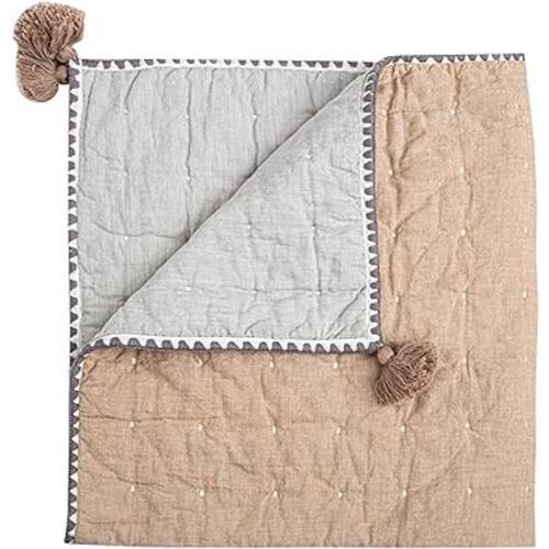 Crane Baby Blanket, Soft Cotton Quilted Nursery and Toddler Blanket for Boys and Girls, Copper, 36” x 36”, Ezra Print