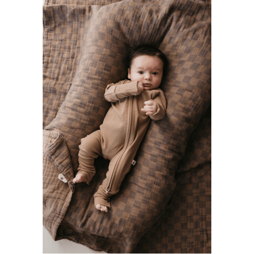 Ribbed Milk Chocolate | Bamboo Zip Pajamas
