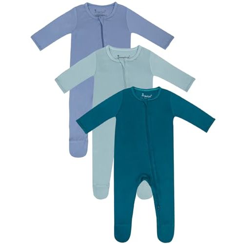 Jimonda Baby Romper Boys Girls Bamboo Pajamas 2-Way Zipper Footed Unisex Zip-Up Sleepers Sleep and Play pjs