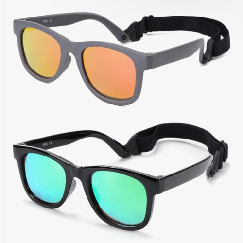 COASION Bendable Flexible Polarized Newborn Baby Sunglasses with Strap for Infant Boys Girls Age 0-12 Months CA8042
