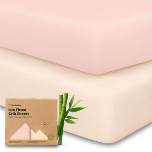 KeaBabies 2pk Isla Fitted Crib Sheets for Boys, Girls, 52x28 Baby Crib Sheet, Fits Standard Nursery Crib Mattresses (Cameo)